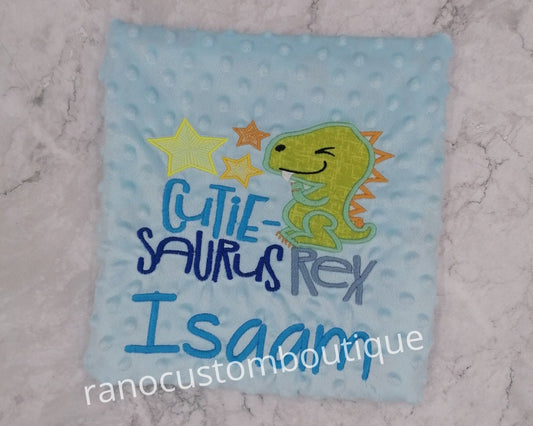 Personalized Boys Baby Blanket,Dinosaur Baby Blanket, Embroidered Baby Shower Gift, Custom Blanket Birthday Gift
