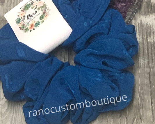 Blue Satin Chunky Scrunchie, XL Blue Satin Scrunchie, Hair Accessory,Hair Tie, Bridesmaid,Birthday Gift For Her