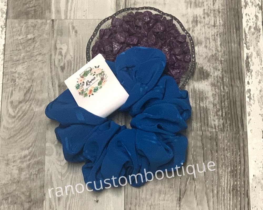 Blue Satin Chunky Scrunchie, XL Blue Satin Scrunchie, Hair Accessory,Hair Tie, Bridesmaid,Birthday Gift For Her