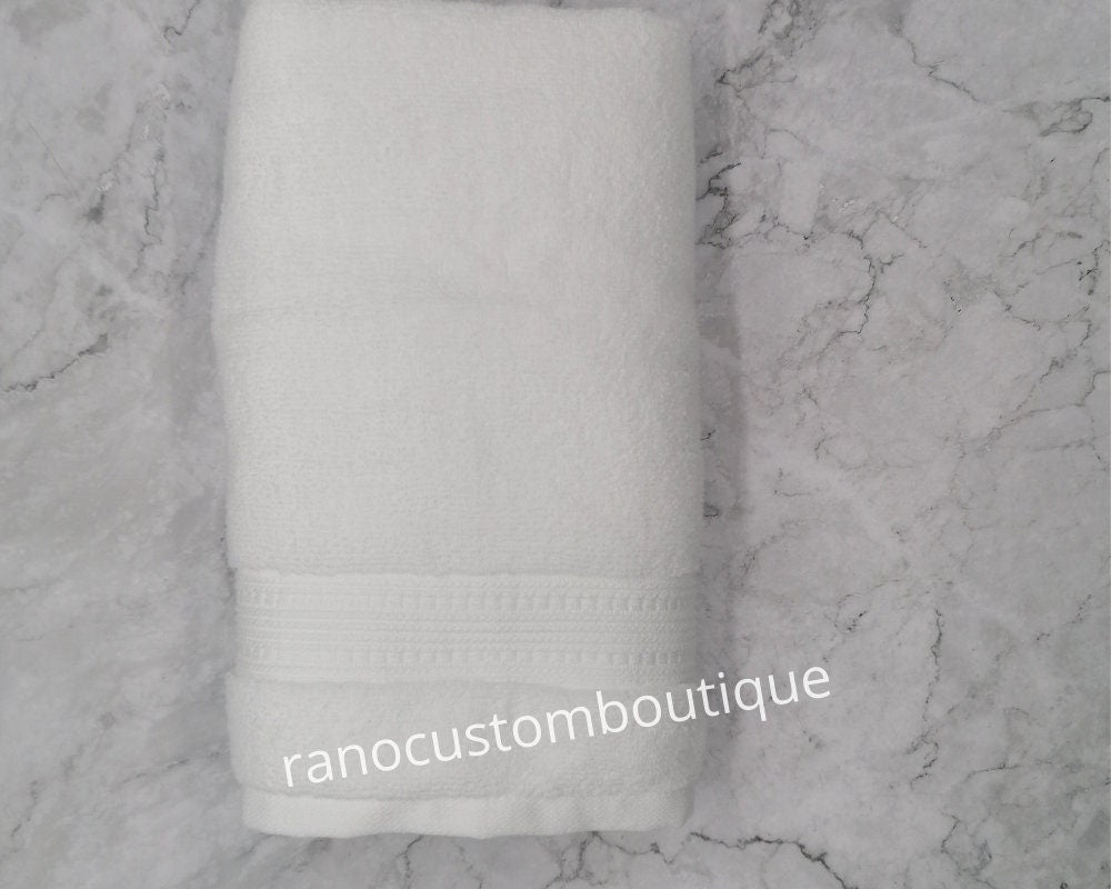 Monogrammed Towel, Personalised Embroidered Towel, Wedding Gifts, Interlocking Double Letter Monogram