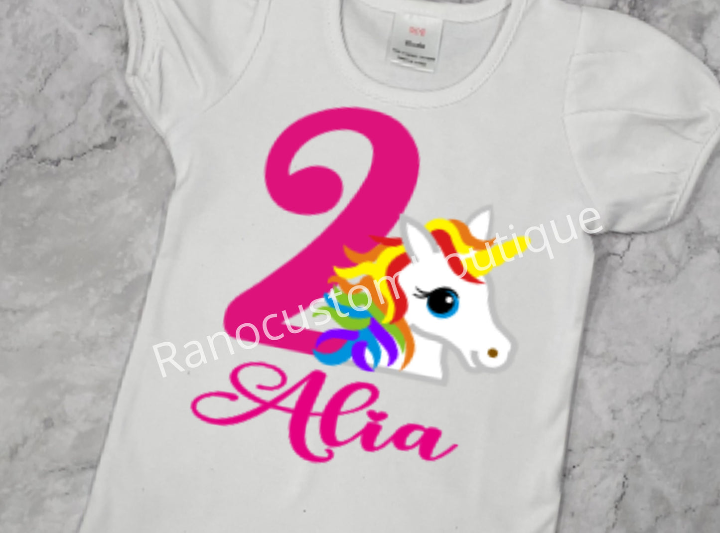 Unicorn Girls HTV Birthday Shirt, Personalized Shirt, HTV Shirt, Birthday Numbers 1-9 Shirts, Custom HTV Unicorn Shirt For Girls