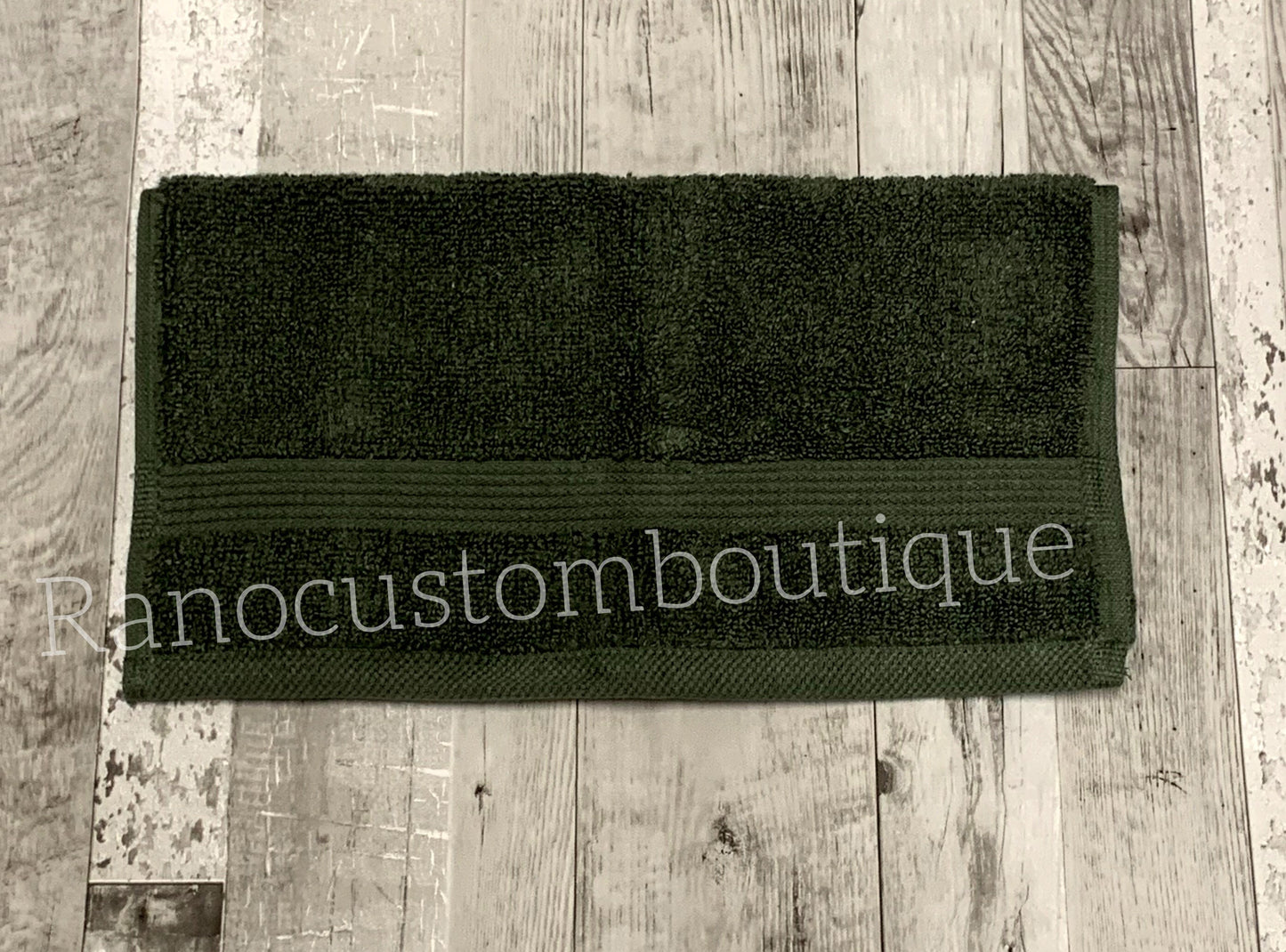 Monogrammed Elegant Frame Design, Embroidered Green Face towel, Wedding Gifts, Custom elegant Towel Design