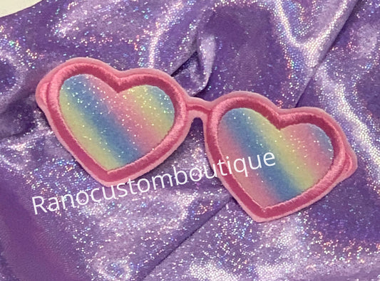 Rainbow Glasses Iron On Patch, Embroidery Rainbow Glasses Patch, Backpack Patch, Jackets, Bags Patch