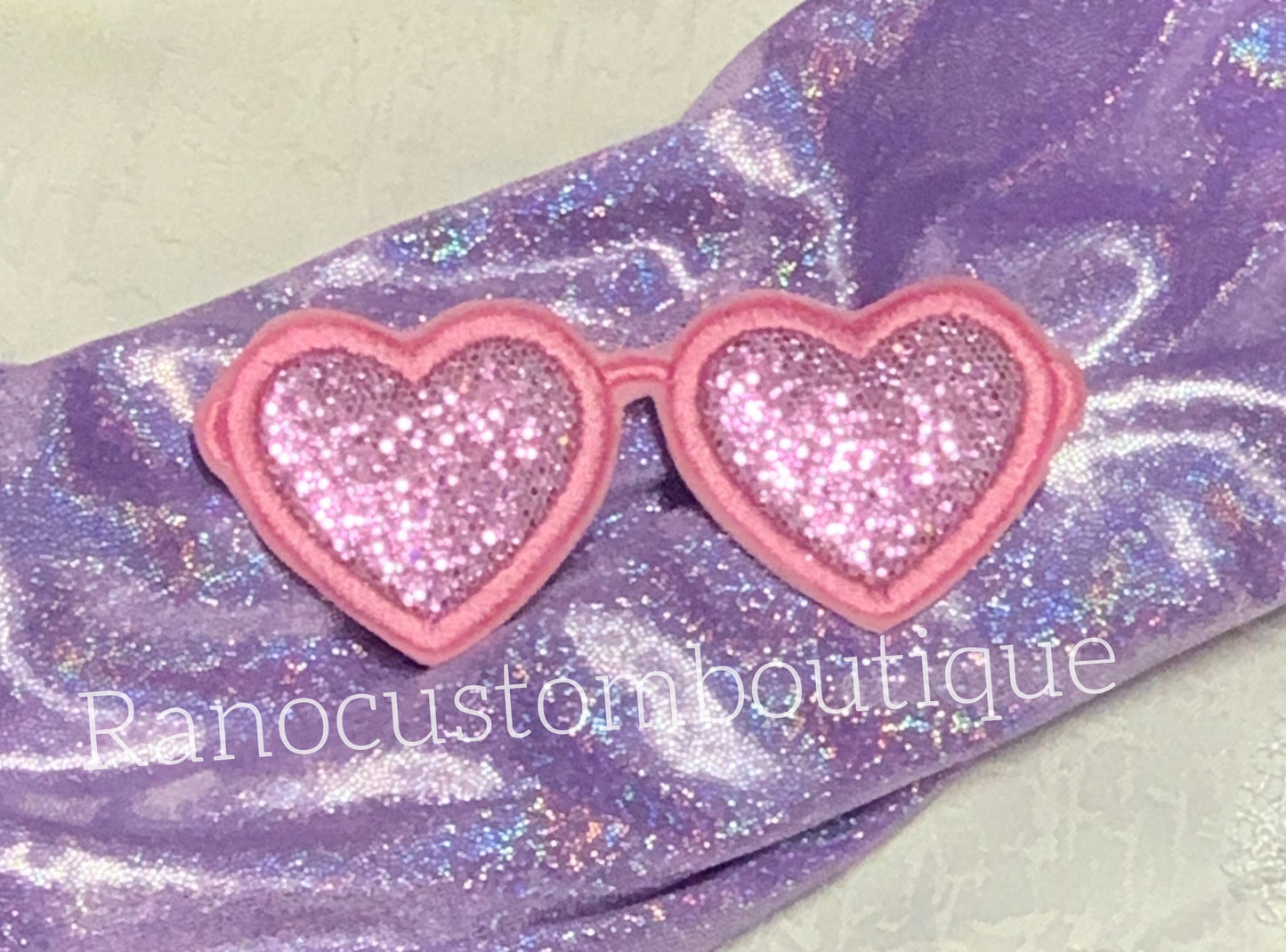 Pink Glasses Iron On Patch, Embroidery Pink Glasses Patch, Backpack Patch, Jackets, Bags Patch