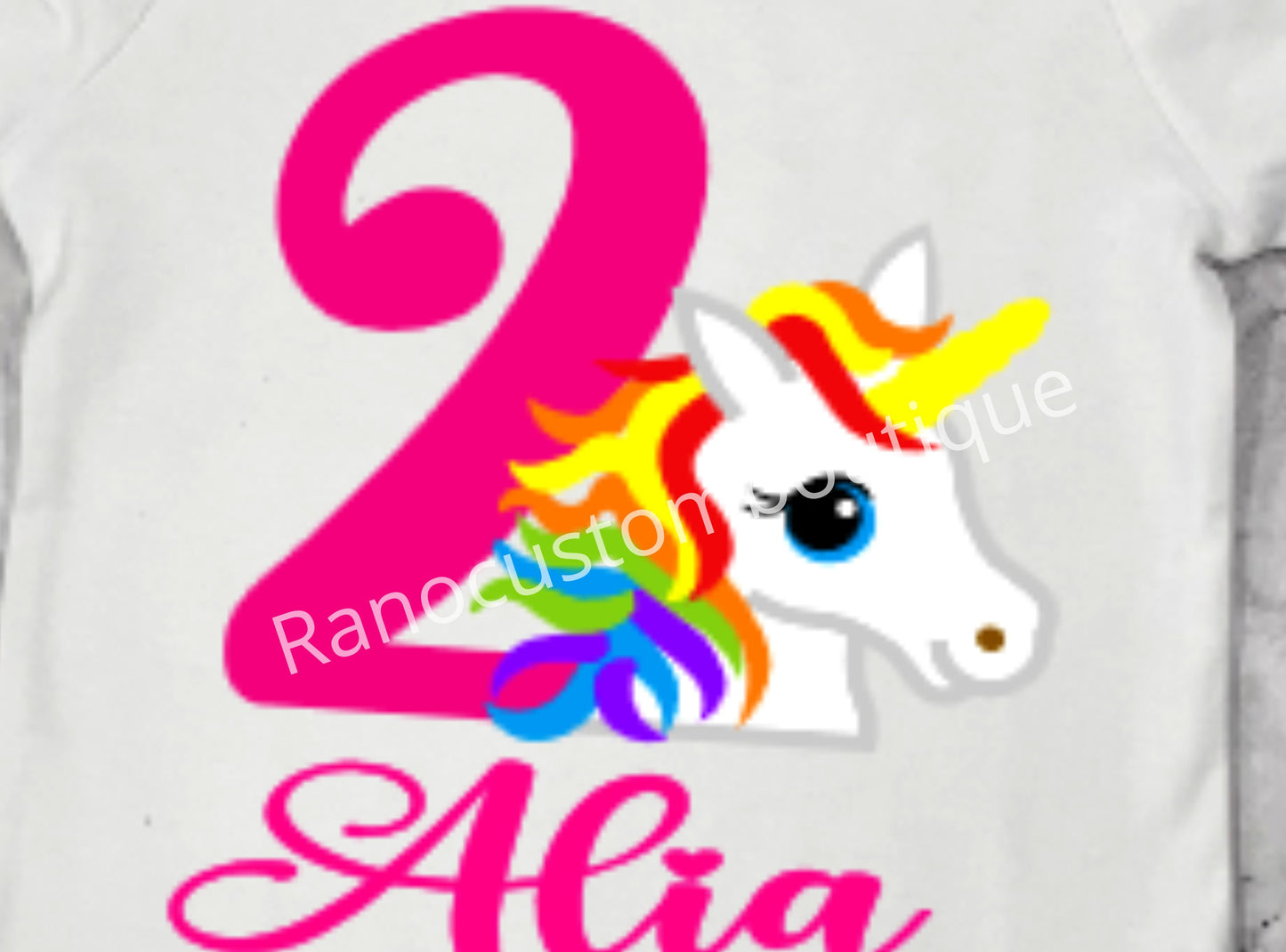 Unicorn Girls HTV Birthday Shirt, Personalized Shirt, HTV Shirt, Birthday Numbers 1-9 Shirts, Custom HTV Unicorn Shirt For Girls