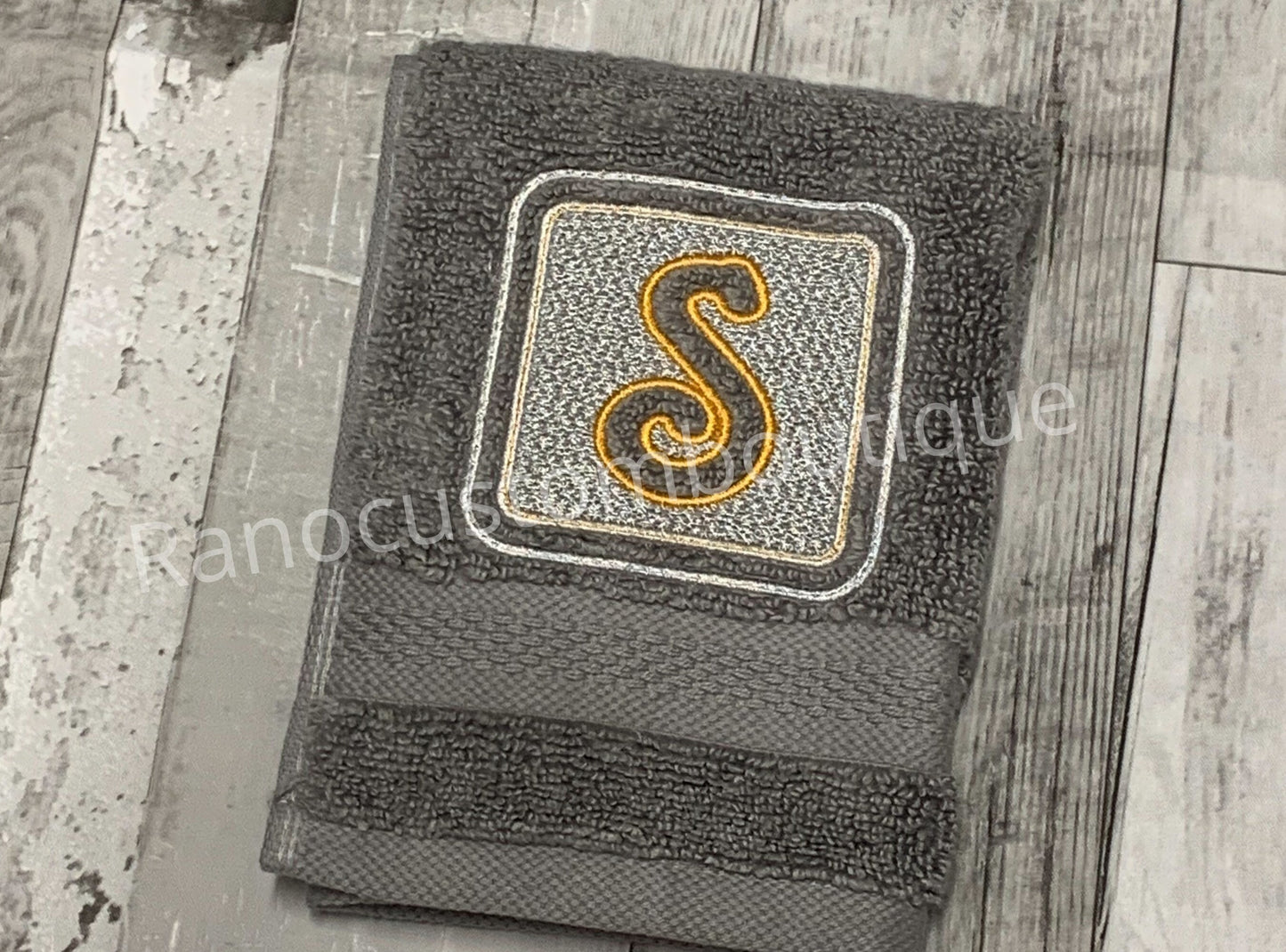 Personalised Embossed Face Towel, Monogrammed Face Cloth, Bathroom Decor, Custom elegant Towel Design, Wedding Gifts