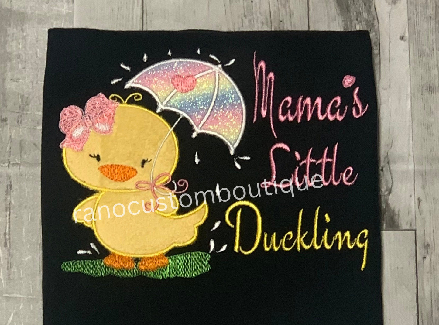 Embroidered Duckling Girl Shirt, Embroidered Girls Clothing, Embroidered Little Duckling Design