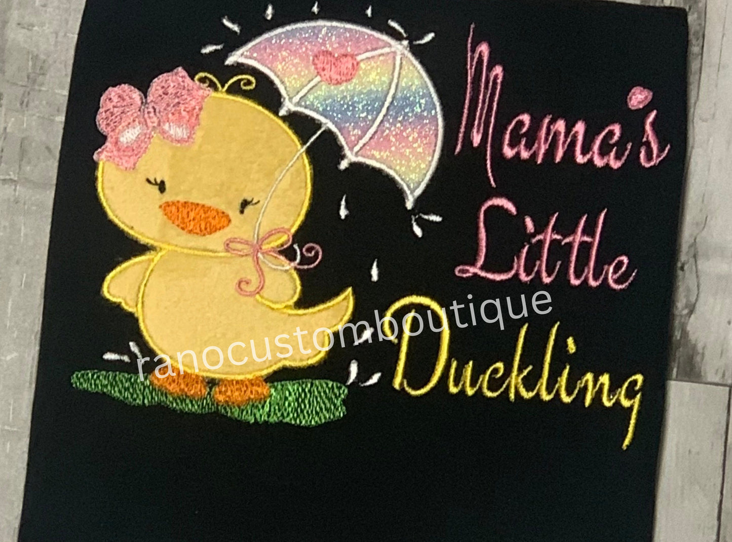 Embroidered Duckling Girl Shirt, Embroidered Girls Clothing, Embroidered Little Duckling Design