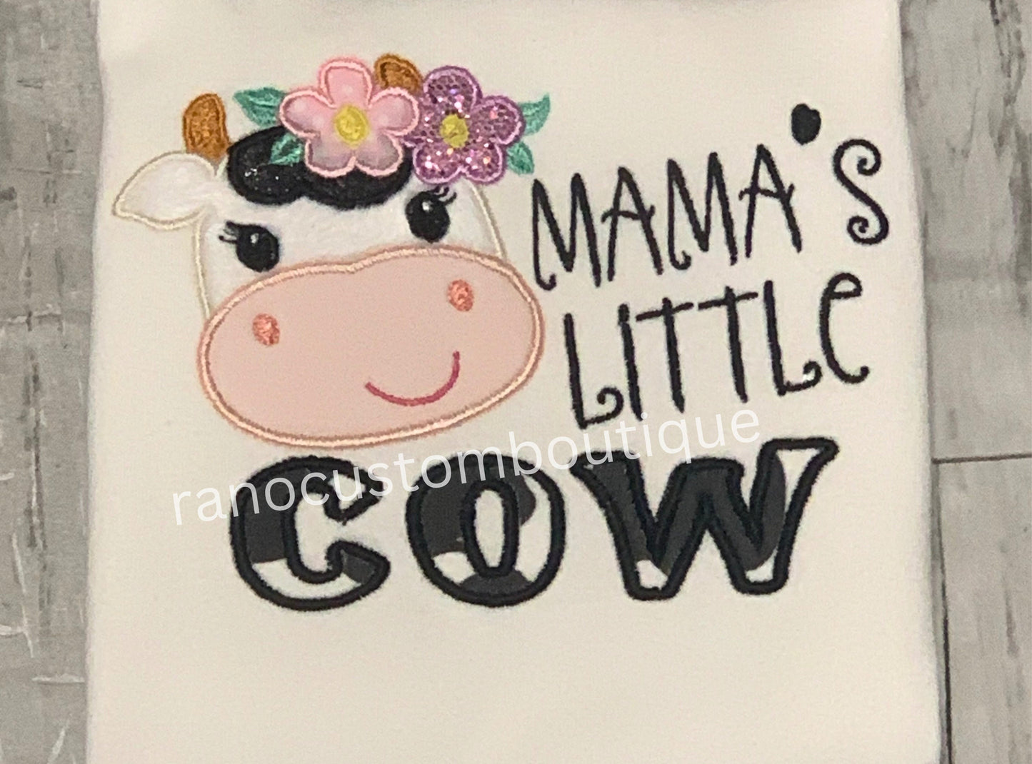 Embroidered Baby Cow Shirt, Embroidered Girls Shirt, Baby Cow Shirt Design, Baby Girl Clothing, Baby Shower Gift
