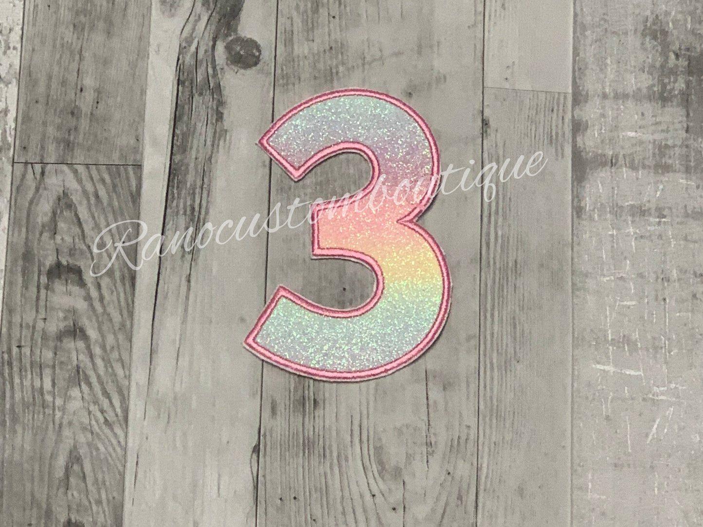 Number Iron On Patch, Glitter Number 1-9 Embroidered Patch, Backpack Patch, Jackets and Bags Iron On Patch