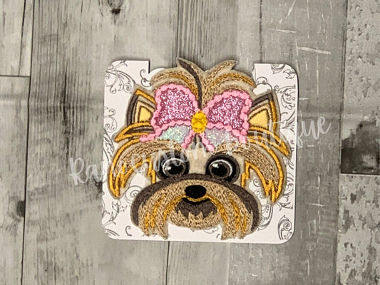 Embroidered Patch, Iron On Patch, Glitter Dog Patch, Embroidery BowBow Patch, Backpack Patch, Jackets, Bags Patch.