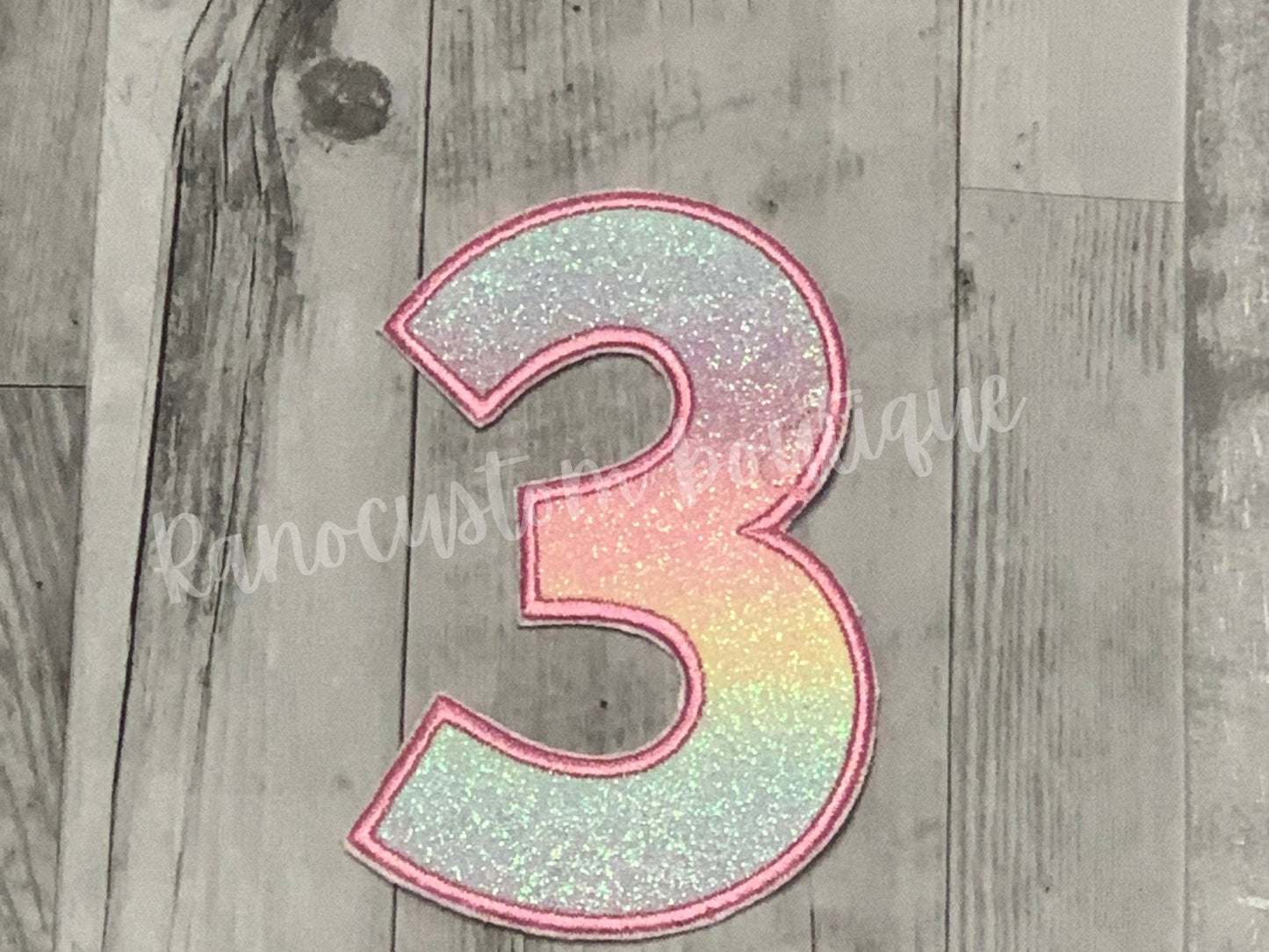 Number Iron On Patch, Glitter Number 1-9 Embroidered Patch, Backpack Patch, Jackets and Bags Iron On Patch